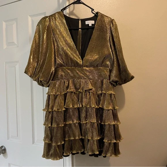 gold frilly dress Women's Southern Clothing Boutique - Mable